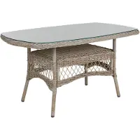 Brafab Kamomill Gartenesstisch Geflecht/Glas Beige 135x80 cm