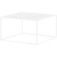 Venture Home Couchtisch Netz Weiß aus Stahl mit offenem Gitterregal 80x80x45 cm