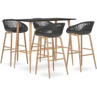 vidaXL 5-tlg. Bar-Set Schwarz und Grau