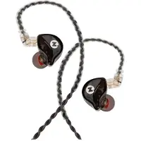 Intezze ALPHA in-ear headphones with dynamic converters and silver-plated detachable cable Black