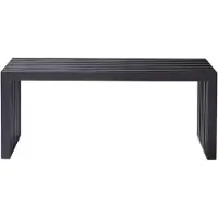 Cinas - Rippenbank 3 personen - Schwarz lackiertes Mahogni (4073021)
