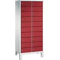 C+P S 3000 Evolo Metall Schließfach 20 Türen Zylinderschloss 810 x 500 x 1.850 mm Lichtgrau 48010-2210 S10038