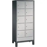 C+P S 3000 Evolo Metall Schließfach 11 Türen Zylinderschloss 810 x 500 x 1.850 mm Schwarz 48060-205 S10151