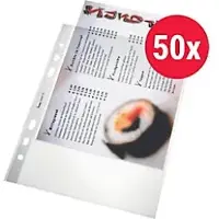 Bene ClearView Prospekthülle DIN A5 Glasklar Transparent 100 Mikron PP (Polypropylen) Öffnung oben 6 Löcher 206870CL 50 Stück
