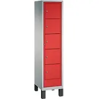 C+P S 3000 Evolo Metall Schließfach 6 Tür Zylinderschloss 420 x 500 x 1.850 mm Weiß 48060-105 S10064