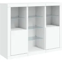 vidaXL Sideboards mit LED-Leuchten 3 Stk. Weiß Holzwerkstoff