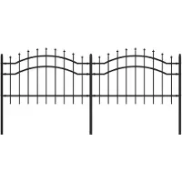 vidaXL Gartenzaun Woerden mit Speerspitze Schwarz 240 x 75 cm Stahl