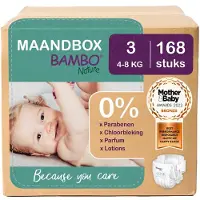 Bambo Baby diapers, open diapers, eco-labeled, Nature, 3, paper bag, 4-8 kg Monthly box