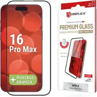 Displex Bildschirmschutzfolie Real Glass Full Cover für das Apple iPhone 16 Pro Max