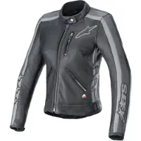 Alpinestars Stella Dyno Damen Motorrad Lederjacke, schwarz/grau, S