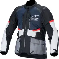 Alpinestars Andes Air Drystar wasserdichte Motorrad Textiljacke, schwarz/blau/weiß, XL