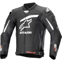 Alpinestars GP Plus R V4 Rideknit perforierte Motorrad Lederjacke, schwarz/weiß, 52