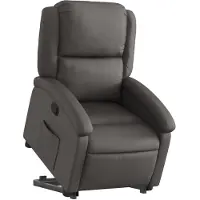 vidaXL Relaxsessel mit Aufstehhilfe Grau Echtleder