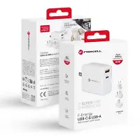 Forcell 3-in-1 Netz-Ladegerät mit USB-C- und USB-A-Anschluss - 3A 45W mit PD- und QC 4.0-Ladung und drei austauschbaren Steckern