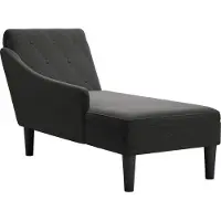 vidaXL Chaiselongue mit Kissen und Rechter Armlehne Schwarz Stoff
