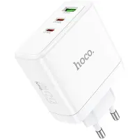 Hoco Netz-Ladegerät 2 x Typ C + USB A QC PD 65W GaN N30 weiß