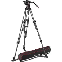 Manfrotto Nitrotech 612 Carbon Video-Stativ mit Bodenspinne