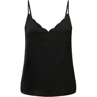 ONLY Spaghettitop "ONLDEBBIE – Singlet mit geschwungener Ausschnittkante" unifarben, feminin, tailliert, Polyester, Spaghettiträger