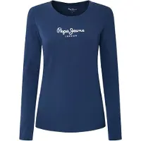 Pepe Jeans für Damen. PL505203 Neu Virginia Ls N navy T-shirt (L), Lässig, Baumwolle, Langarm, Marine