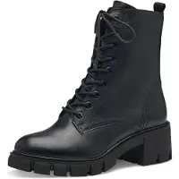 Tamaris Damen Stiefelette Schnürung Leder trendy Blockabsatz 1-25272-41, Größe:37 EU, Farbe:Schwarz