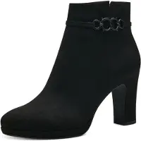 Tamaris Damen Stiefelette Reißverschluss metallisches Detail modern 1-25349-41, Größe:37 EU, Farbe:Schwarz