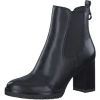 Tamaris Chelseaboots , Damen, Gr. 38, wärmend, schwarz, Elastischer Einsatz, Lederimitat, unifarben, Basic, Schuhe Chelseaboots, Businessstiefel, Chelseaboot mit dezentem Schmuckelement