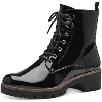 Tamaris Damen Stiefelette Schnürboots Reißverschluss Kurzschaft 1-25297-41, Größe:40 EU, Farbe:Schwarz