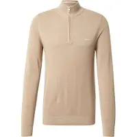 Gant für Herren. 8040523 Baumwollpikee-Pullover mit halbem Reißverschluss beige (3XL), Lässig, Baumwolle, Langarm