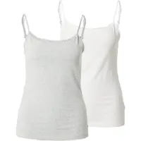Tommy Hilfiger 2 Pack Cami With Lac White/grey Heather Größe: XL | Lingerie-Shirts Outlet | Damen | Weiß