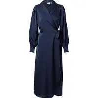Vila Langärmeliges Midi Kleid Mit V-ausschnitt
