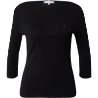 Tommy Hilfiger Bluse New Cody WW0WW40589 Schwarz Slim Fit