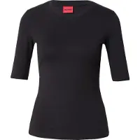 HUGO für Damen. 50515019 Darnelia T-shirt schwarz (XL), Lässig, Polyester, Kurzarm