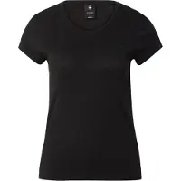 G-Star V-Shirt "Eyben", Damen, Gr. XL, schwarz (dk schwarz), Jersey, Obermaterial: 100% Baumwolle, unifarben, slim fit normal, V-Ausschnitt, Shirts V-Shirt, mit Label