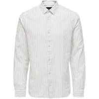Only & Sons Kurzarmhemd "ONSCAIDEN LS STRIPE LINEN SHIRT 660 NOOS"