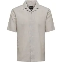Only & Sons Kurzarm Hemdbluse ONSCAIDEN LIFE SS SOL RES LINEN herren