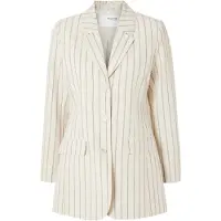 SELECTED WOMEN Damen Blazers Slfhilda Ls Fitted Blazer Pin Stripe - Zand - Größe 38
