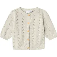Name it Strickjacke "NMFBANNI für Mädchen mit Ajour-Strick und Rippbündchen" unifarben, casual, regular fit, Baumwolle, Rundhals