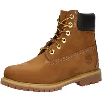 Timberland für Damen. TB1103602141 6 Inch Premium braune wasserdichte Lederstiefel mit Schnürverschluss (41.5 W), Wohnung, Schnürsenkel, Läs