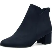Tamaris Stiefelette Blockabsatz, Ankleboots mit dekorativem Knopf, schmale Form