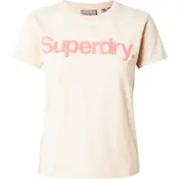 Superdry für Damen. W1011534A T-Shirt City mit beigem Core-Logo (XS), Lässig, Baumwolle, Kurzarm