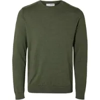 Selected Rundhalspullover "SLHBERG CREW NECK NOOS" Baumwolle, regular fit