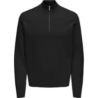 Only & Sons Troyer »ONSCOOPER REG 12 HALF ZIP HIGH NECK KNIT«, Gr. XL, Black, , 44542356-XL