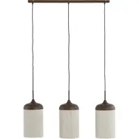 Light & Living - hängeleuchte - Dania - beige braun - baumwolle metall - große esstischlampe - E27 - 2980452