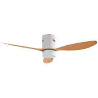 LUCANDE Kayu LED Deckenventilator Weiß/Holz - , Kayu, Holz, für Wohnzimmer, Kunststoff, Modern