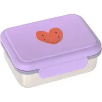 Lassig Lunchbox LÄSSIG "Little Gang, Heart lilac", Kinder, Gr. B/H/L: 17,3cm x 6,9cm x 13,3cm, lila, Edelstahl, Polyprophylen (PP), Silikon, Lebensmittelaufbewahrungsbehälter Lunchbox