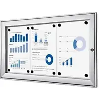 SHOWDOWN Abschließbarer Schaukasten Magnetisch 74,1 (B) x 38,8 (H) cm Silber 3 x DIN A4