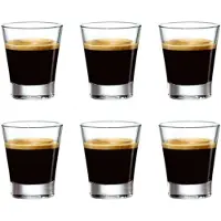 Bormioli Rocco Satz von 6 Gläsern Caffeino Glas 8,5cl, Transparent