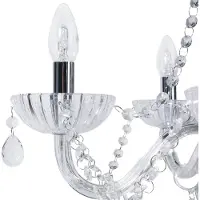 Beliani Kronleuchter Transparent und Silber Metall mit Glaskristallen 5-flammig venezianischer Glamour Stil