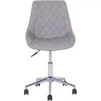 Beliani Bürostuhl Grau aus Kunstleder drehbar Bürostuhl Elegant Modern