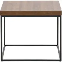 Beliani Beistelltisch Braun Schwarz 42 x 60 cm Quadratische MDF Tischplatte Pulverbeschichtet Metall Quadratisch Klassisch